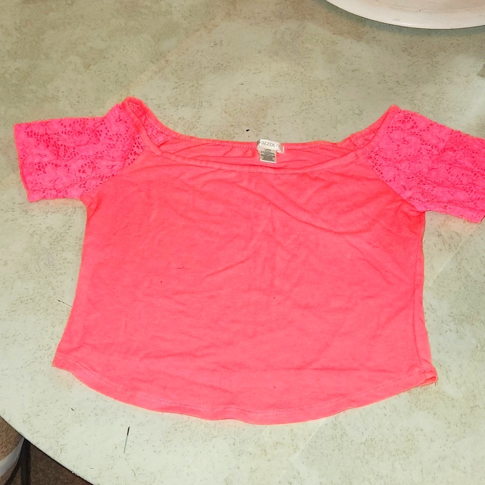 Bright pink crop top